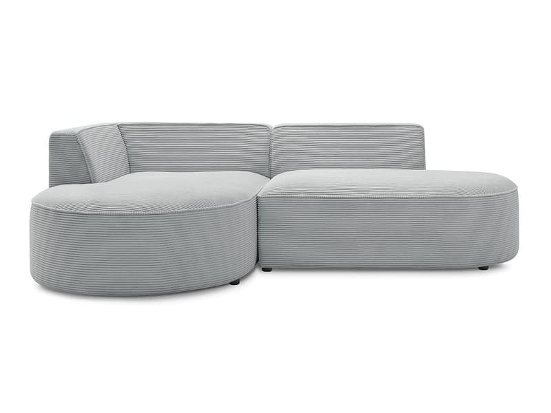 Ecksofa BOBOCHIC ROUSSEAU Cord-Stoff hellgrau