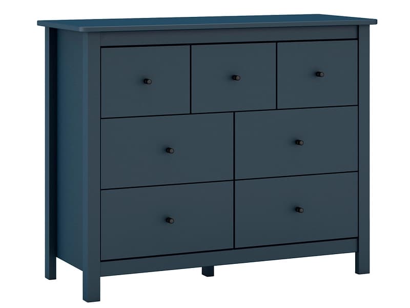 Kommode MARCKERIC MISTI 7 Schubladen 40x110x80cm dunkelblau matt