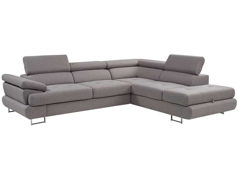 Ecksofa LUTON Polyester grau