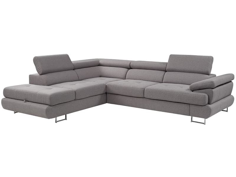 Ecksofa LUTON Polyester grau
