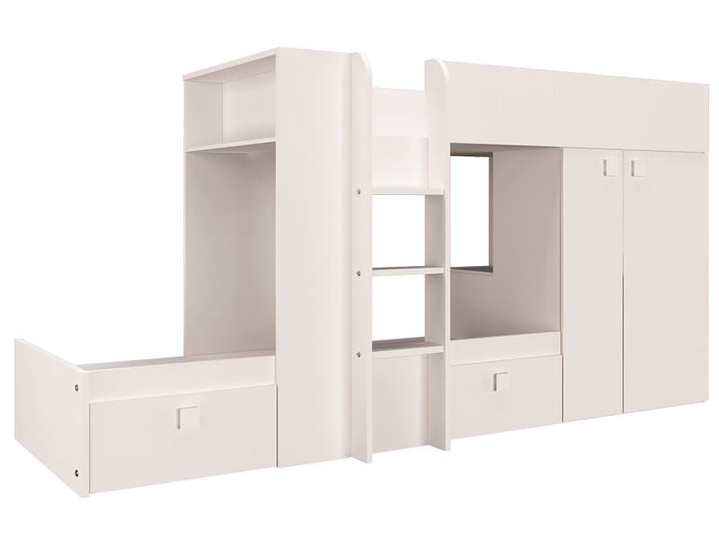 Hochbett TRENDY TRASMAN 90x200cm weiss