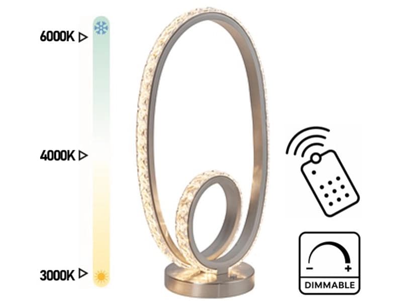 Tischlampe LED SYLVIE variable Intensität 37cm 12W silberfarben