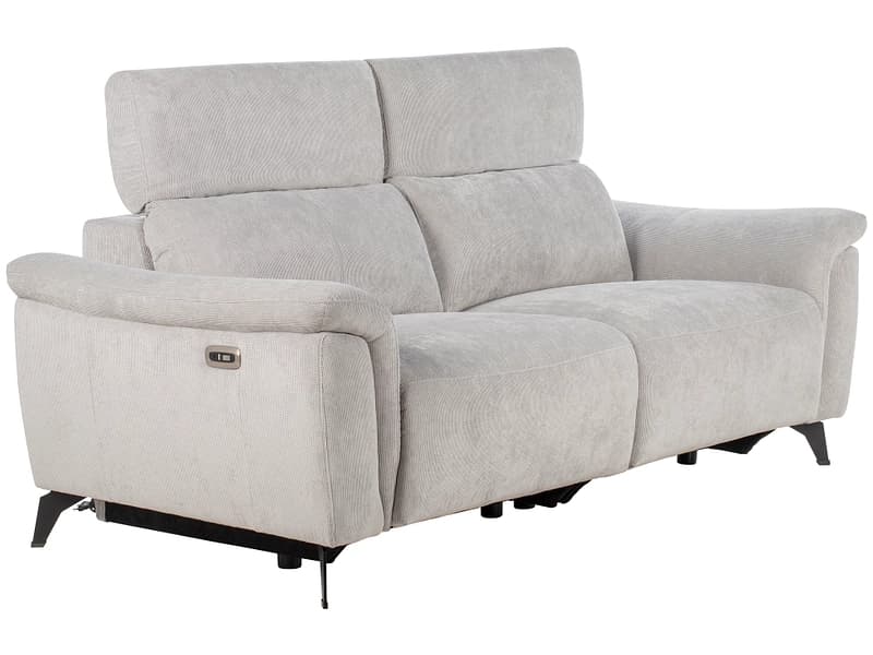 3er Sofa MAUREEN Stoff hellgrau