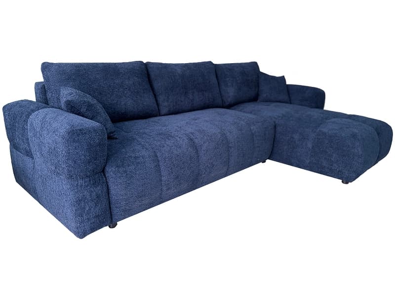 Ecksofa BUDVA Stoff dunkelblau