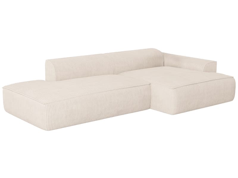Ecksofa NEIPIRI Cord-Stoff cremefarben