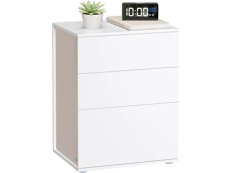 Nachttisch SONGMICS TOOLLESS 3 Schubladen 45x35x58.7cm weiss