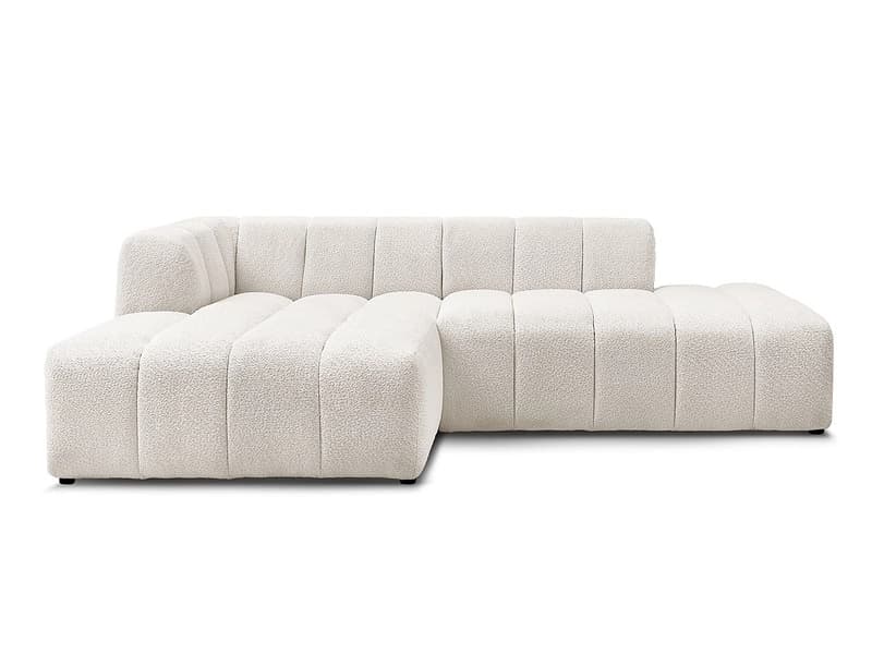 Ecksofa BOBOCHIC ANNECY Boucle-Stoff weiss