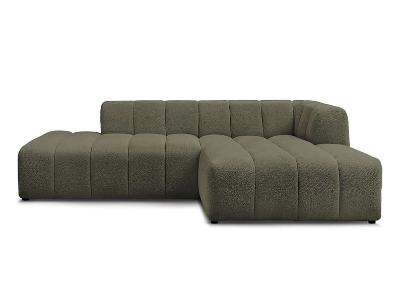 Ecksofa BOBOCHIC ANNECY Boucle-Stoff grün