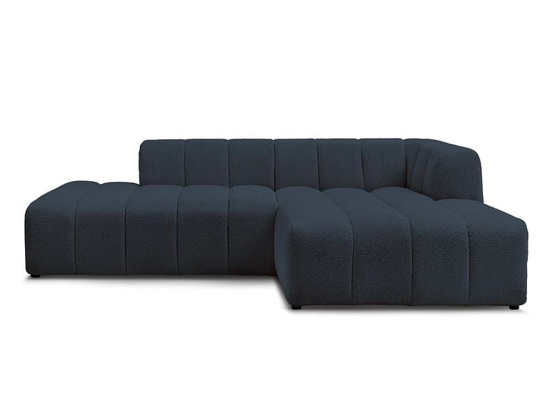 Ecksofa BOBOCHIC ANNECY Boucle-Stoff dunkelblau