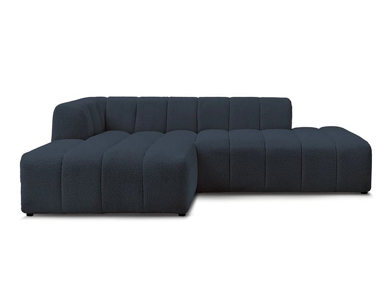 Ecksofa BOBOCHIC ANNECY Boucle-Stoff dunkelblau