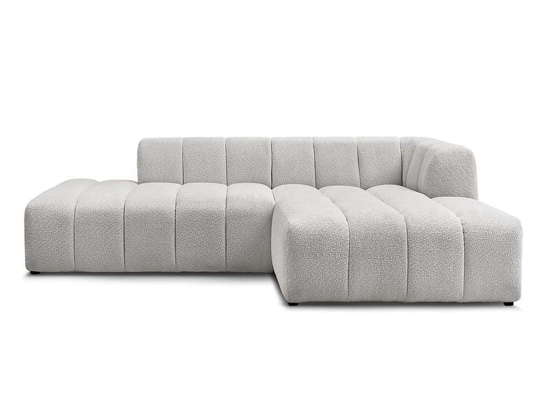 Ecksofa BOBOCHIC ANNECY Boucle-Stoff hellgrau