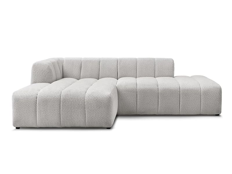 Ecksofa BOBOCHIC ANNECY Boucle-Stoff hellgrau