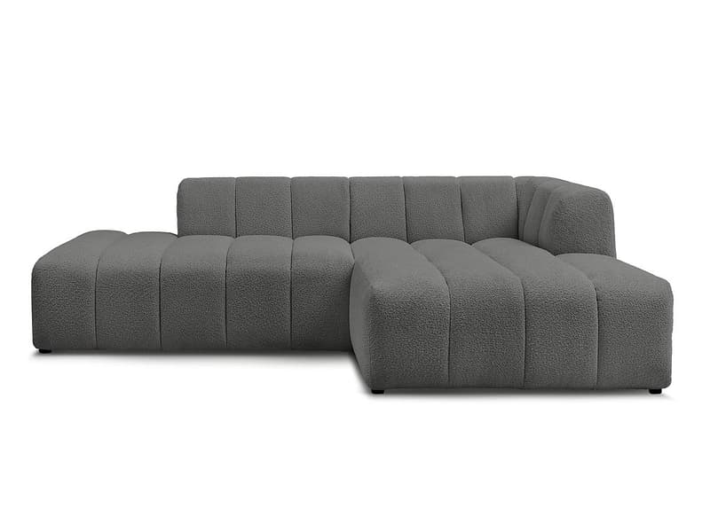 Ecksofa BOBOCHIC ANNECY Boucle-Stoff dunkelgrau