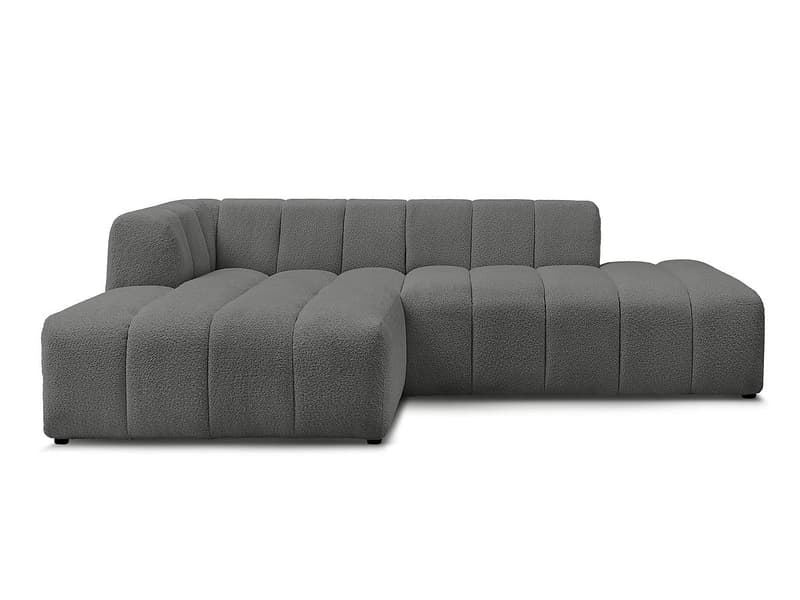 Ecksofa BOBOCHIC ANNECY Boucle-Stoff dunkelgrau