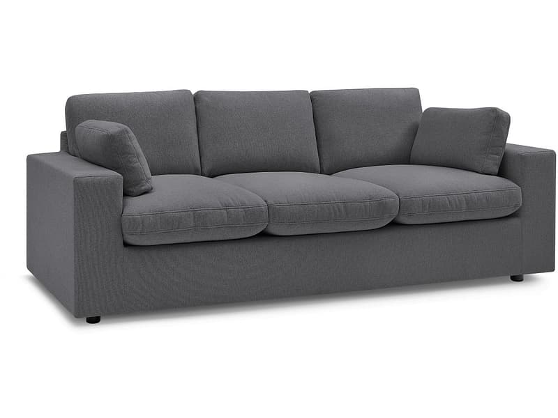 3er Sofa BOBOCHIC BELAIR Stoff dunkelgrau