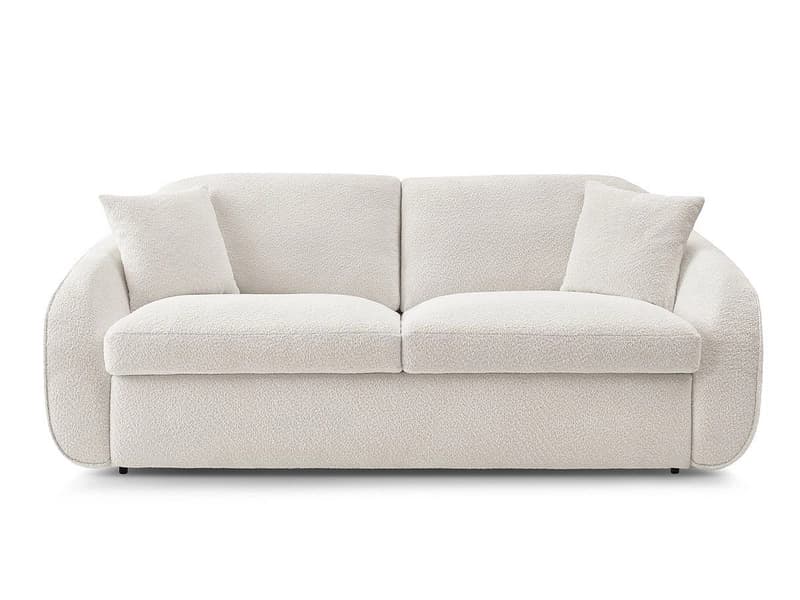 3er Sofa BOBOCHIC CEZANNE Boucle-Stoff weiss