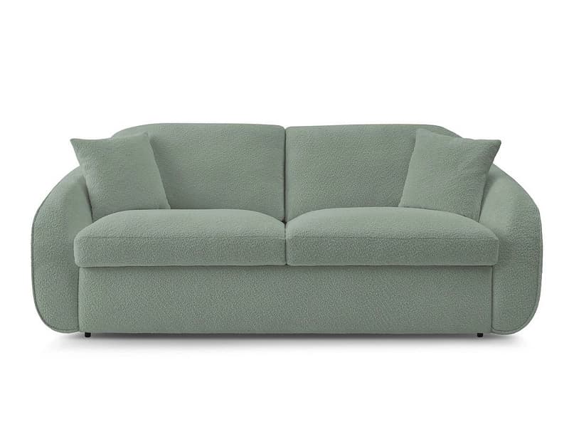 3er Sofa BOBOCHIC CEZANNE Boucle-Stoff grün
