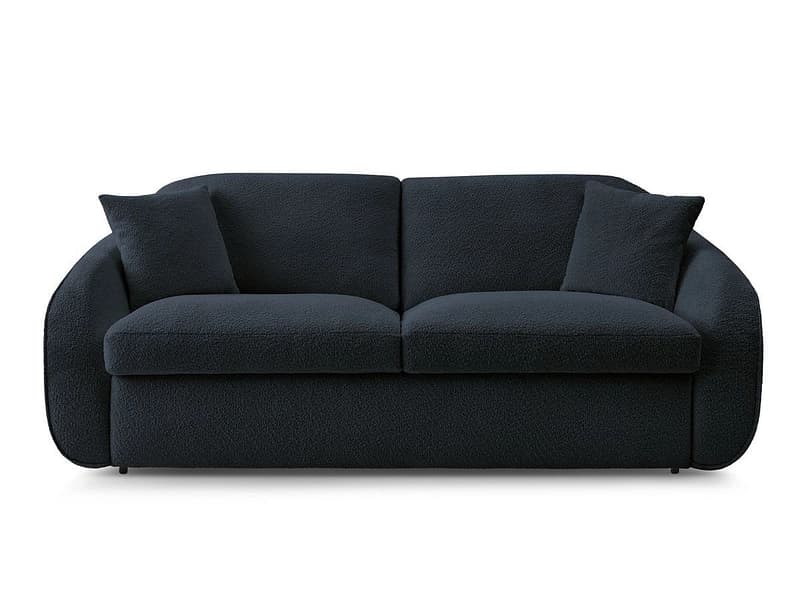 3er Sofa BOBOCHIC CEZANNE Boucle-Stoff dunkelblau