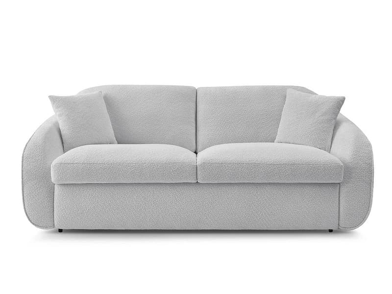 3er Sofa BOBOCHIC CEZANNE Boucle-Stoff hellgrau