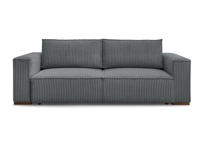 3er Sofa BOBOCHIC CHELSEA Cord-Stoff dunkelgrau