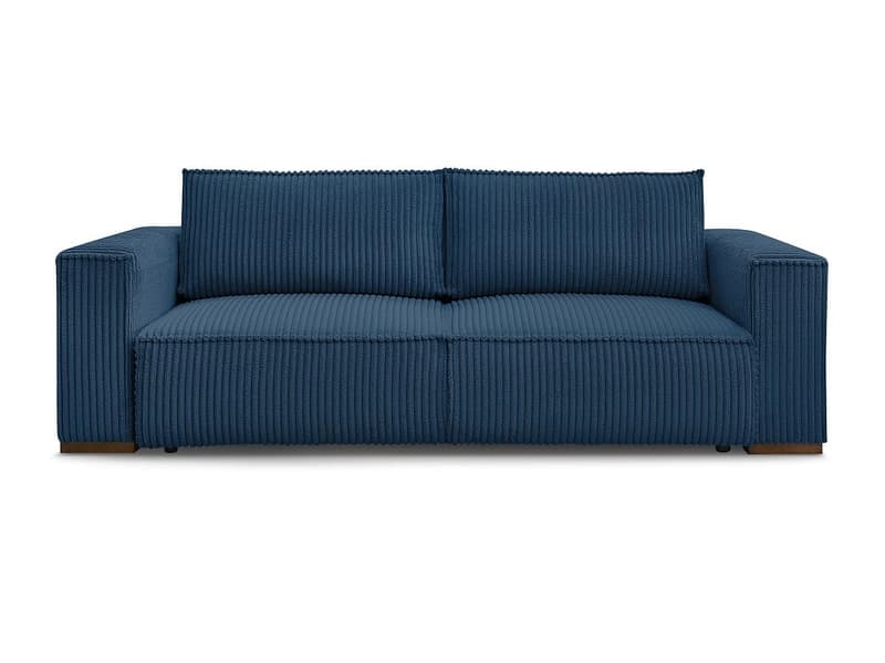 3er Sofa BOBOCHIC CHELSEA Cord-Stoff dunkelblau