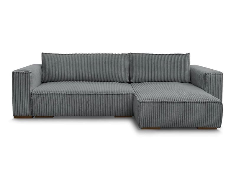 Ecksofa BOBOCHIC CHELSEA Cord-Stoff dunkelgrau