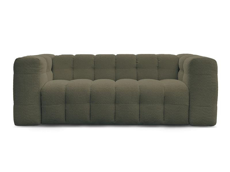 3er Sofa BOBOCHIC CLOUD Boucle-Stoff grün