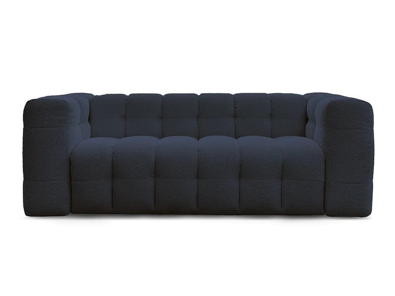 3er Sofa BOBOCHIC CLOUD Boucle-Stoff dunkelblau