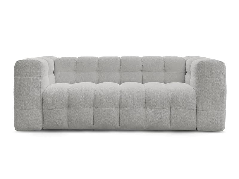 3er Sofa BOBOCHIC CLOUD Boucle-Stoff hellgrau