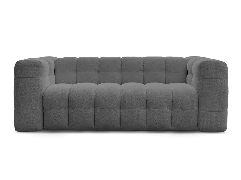 3er Sofa BOBOCHIC CLOUD Boucle-Stoff dunkelgrau