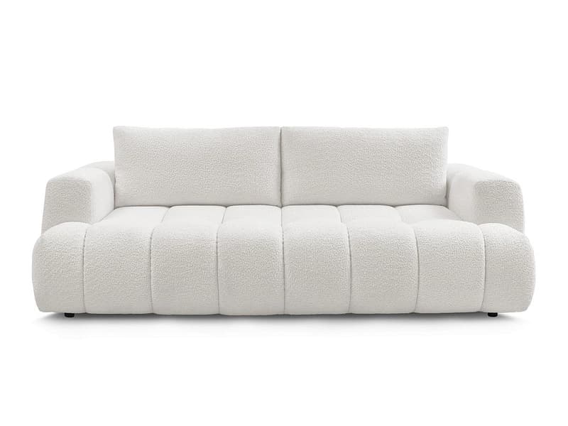 3er Sofa BOBOCHIC FUJI Boucle-Stoff weiss