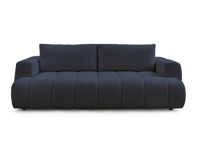 3er Sofa BOBOCHIC FUJI Boucle-Stoff dunkelblau