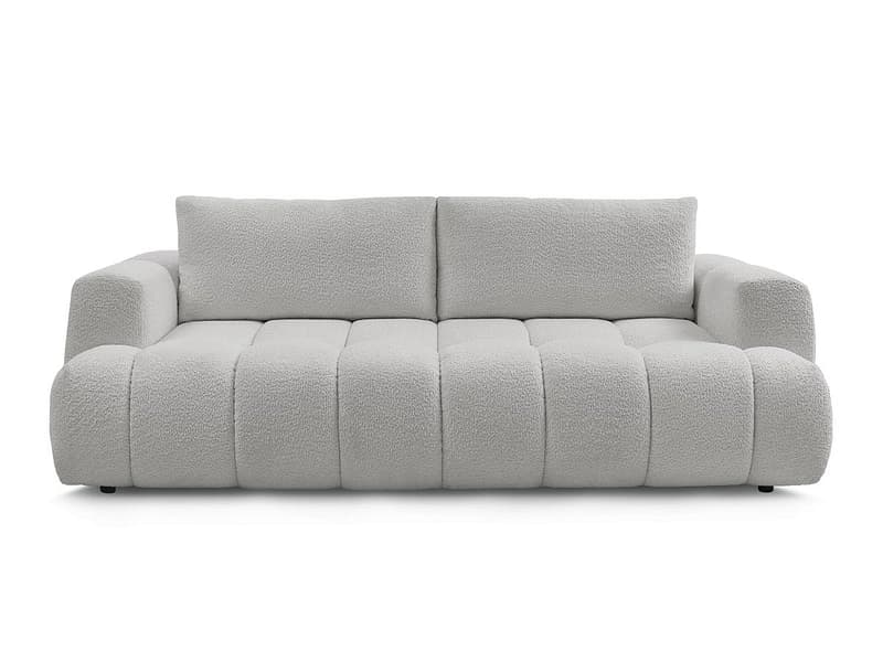 3er Sofa BOBOCHIC FUJI Boucle-Stoff hellgrau