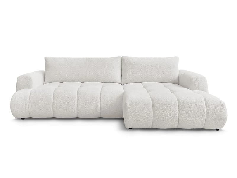 Ecksofa BOBOCHIC FUJI Boucle-Stoff weiss