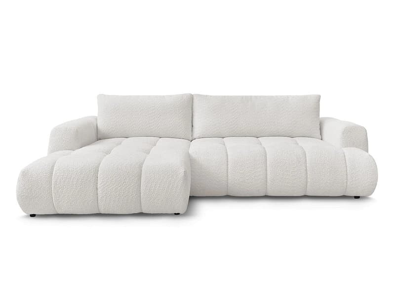 Ecksofa BOBOCHIC FUJI Boucle-Stoff weiss
