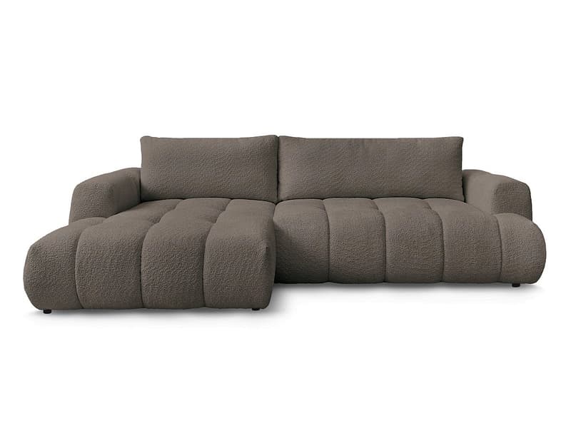 Ecksofa BOBOCHIC FUJI Boucle-Stoff rotbraun