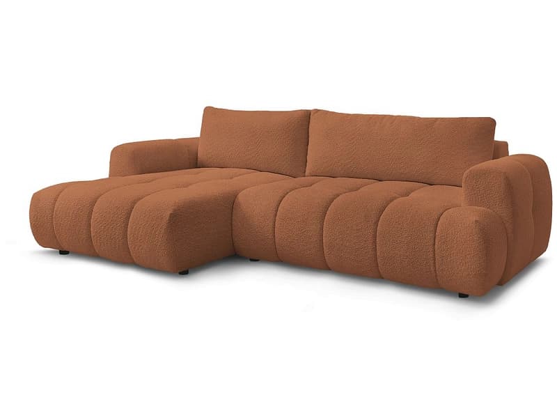 Ecksofa BOBOCHIC FUJI Boucle-Stoff orange