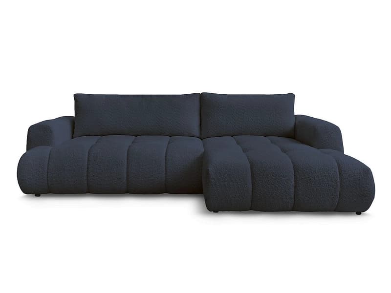 Ecksofa BOBOCHIC FUJI Boucle-Stoff dunkelblau