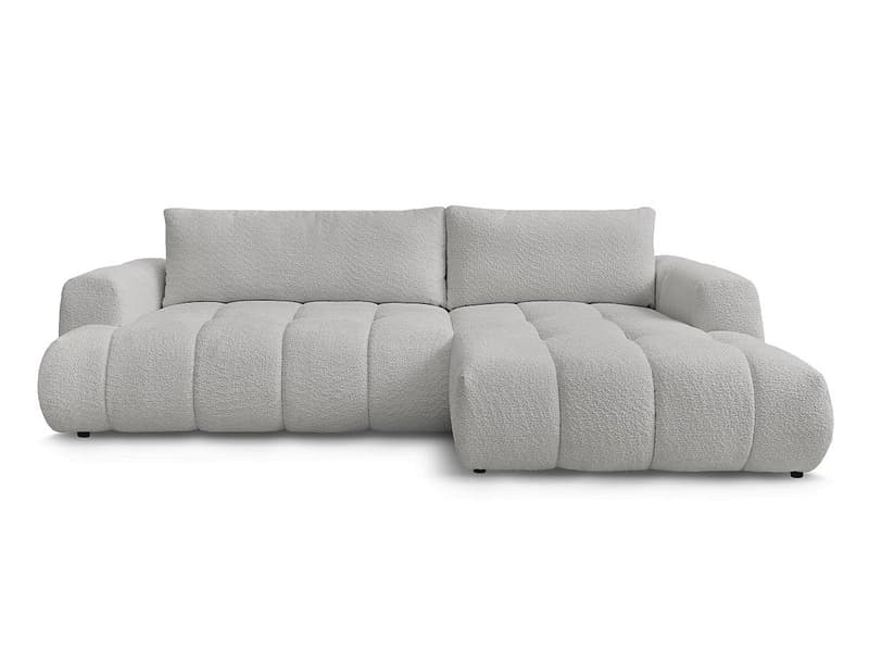 Ecksofa BOBOCHIC FUJI Boucle-Stoff hellgrau