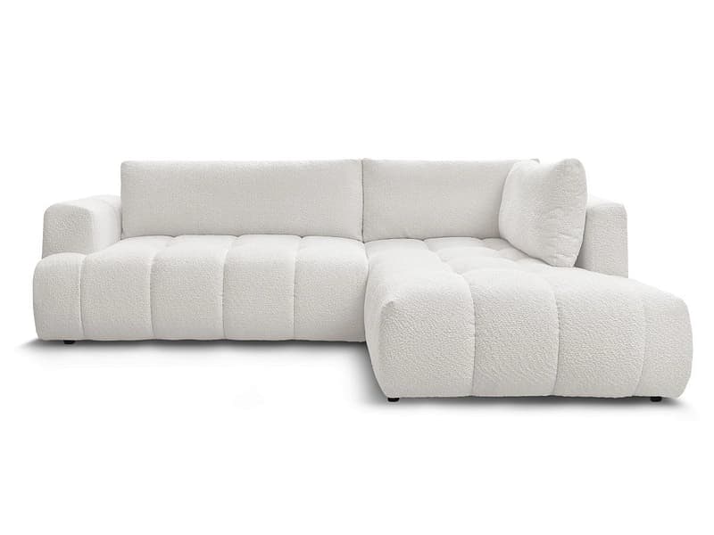 Ecksofa BOBOCHIC FUJI Boucle-Stoff weiss