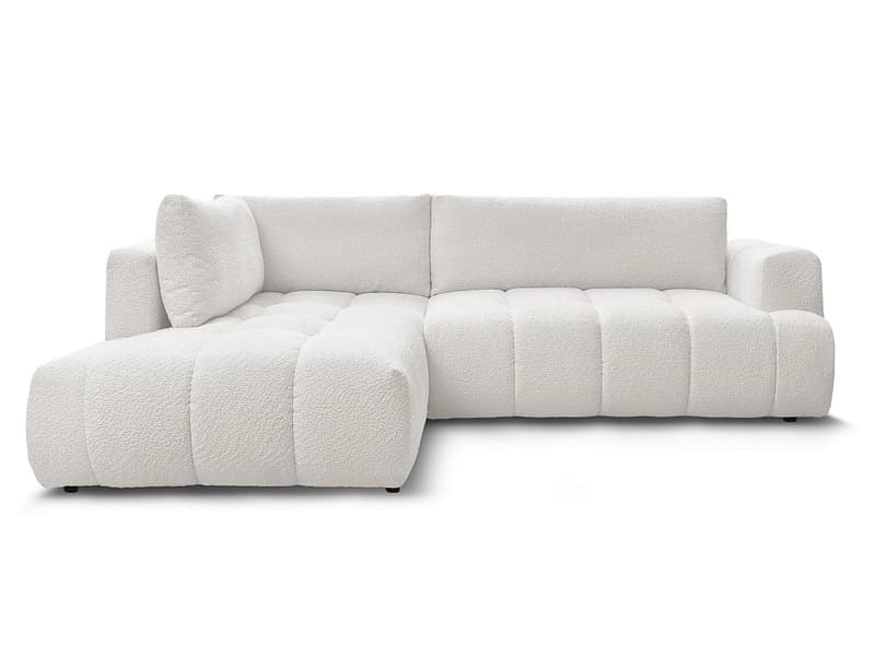 Ecksofa BOBOCHIC FUJI Boucle-Stoff weiss