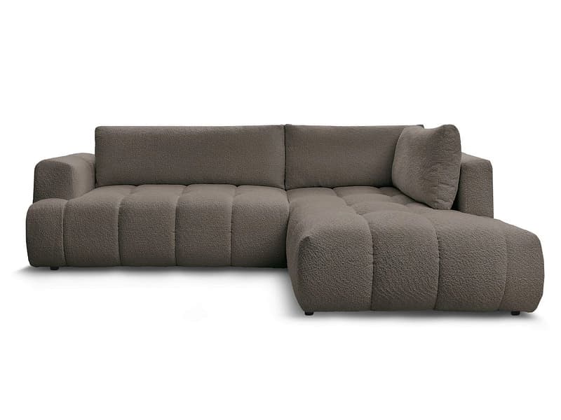 Ecksofa BOBOCHIC FUJI Boucle-Stoff rotbraun
