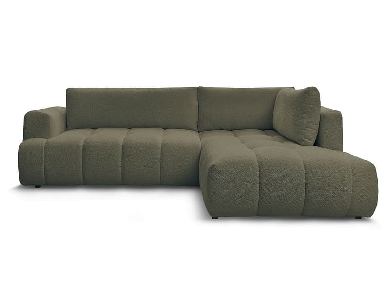Ecksofa BOBOCHIC FUJI Boucle-Stoff grün