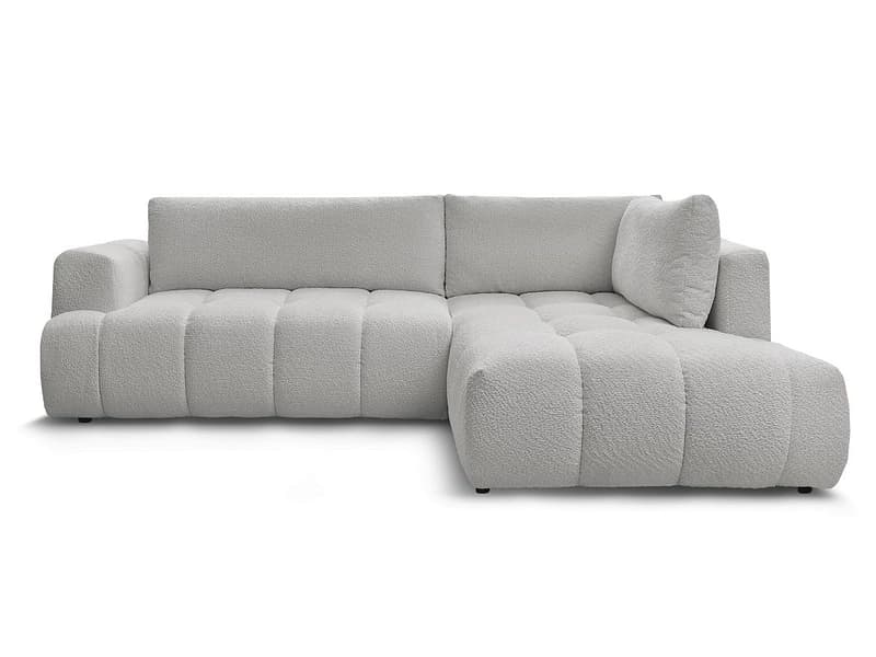 Ecksofa BOBOCHIC FUJI Boucle-Stoff hellgrau