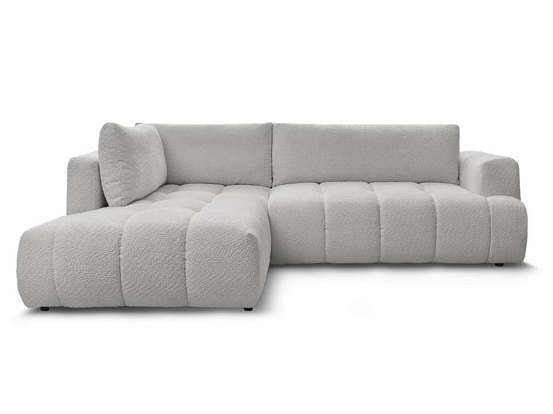 Ecksofa BOBOCHIC FUJI Boucle-Stoff hellgrau