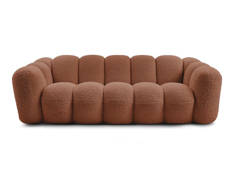 3er Sofa BOBOCHIC HIPPOLYTE Boucle-Stoff orange