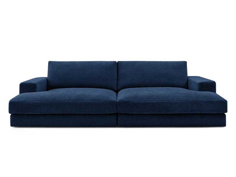 Sofa BOBOCHIC LEONARD Stoff mit Textur dunkelblau