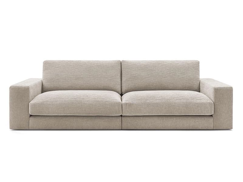 3er Sofa BOBOCHIC LEONARD Stoff mit Textur beige