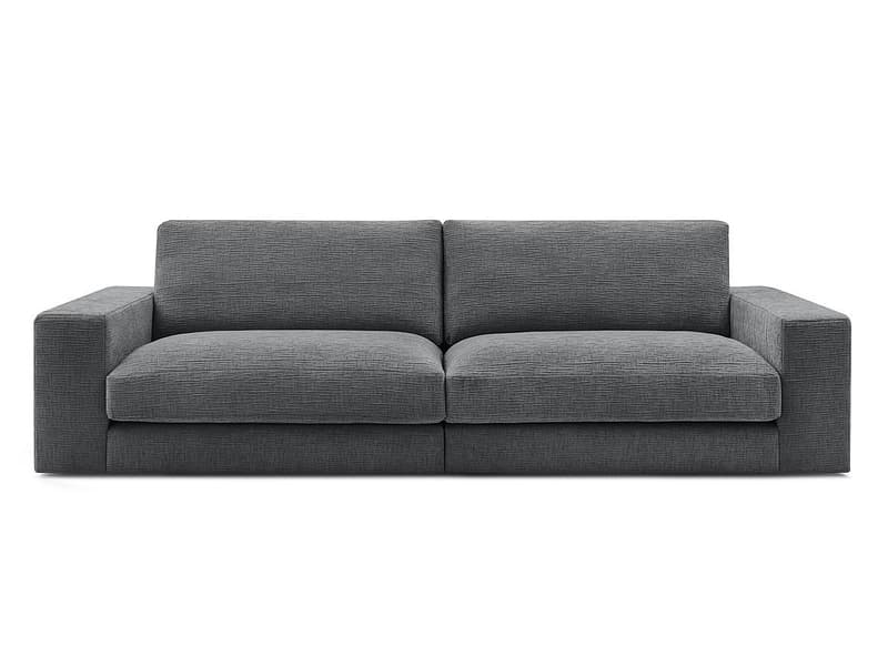 3er Sofa BOBOCHIC LEONARD Stoff mit Textur dunkelgrau