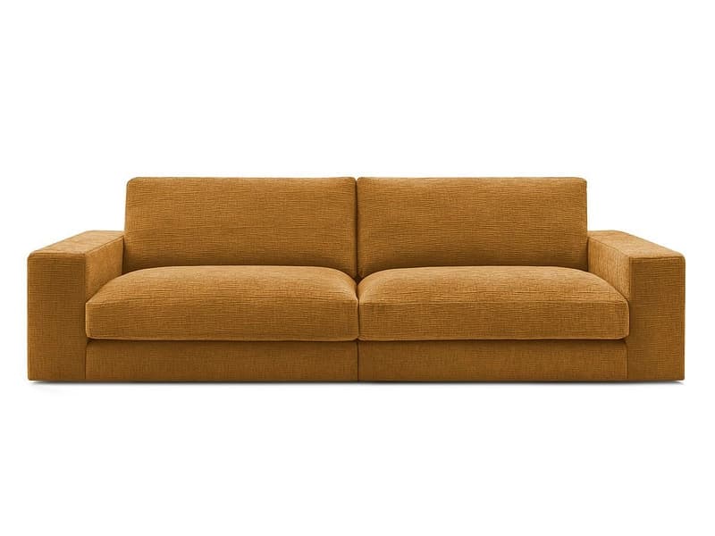 3er Sofa BOBOCHIC LEONARD Stoff mit Textur gelb